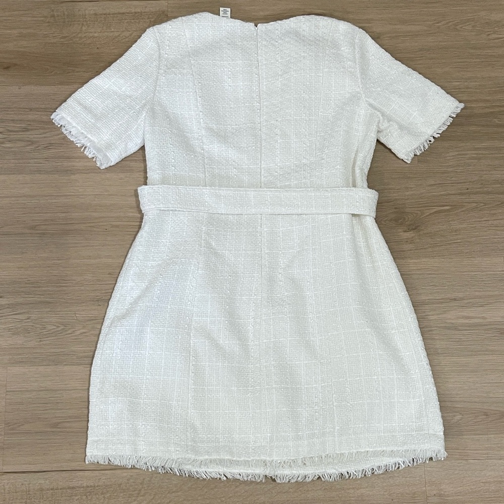 H&M Elegant Cream Tweed Mini Dress - Picture 5 of 6